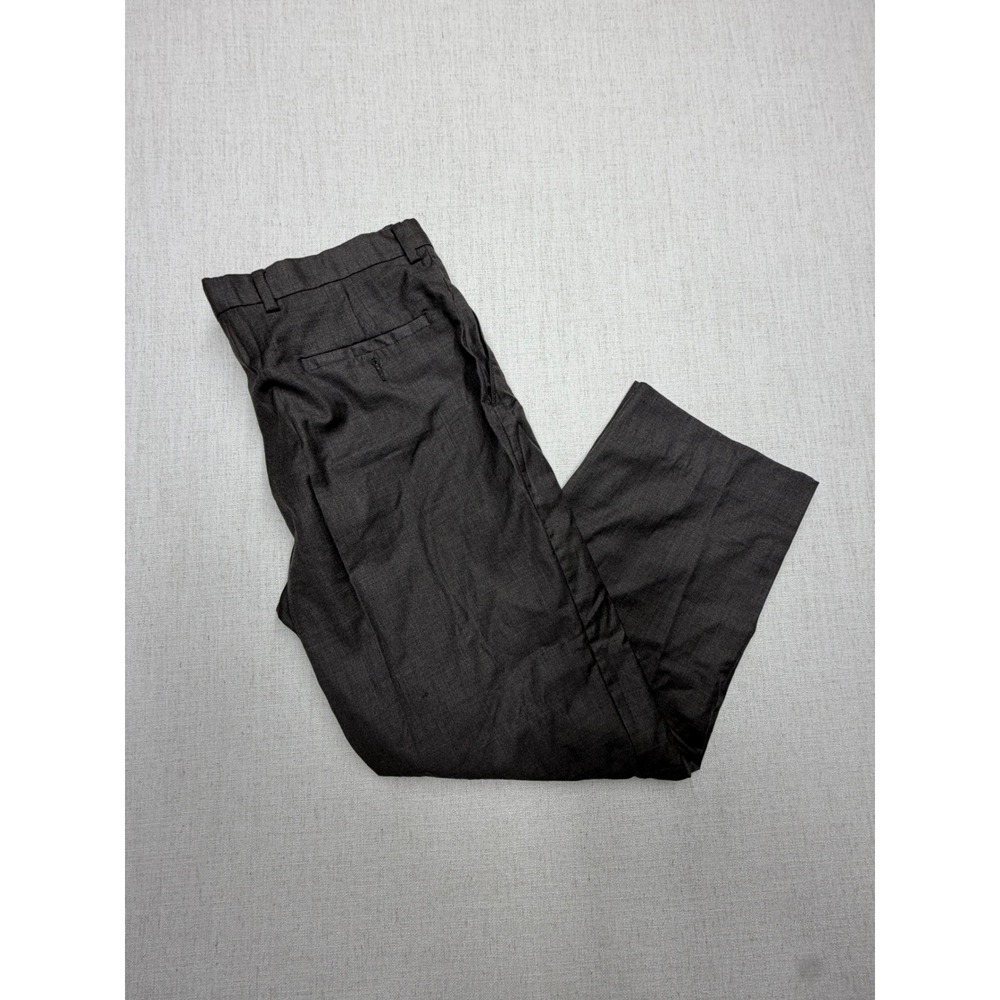 Daniel Cremieux Loro Piana Wool Dress Pants Mens 34R Gray Flat Front Trousers